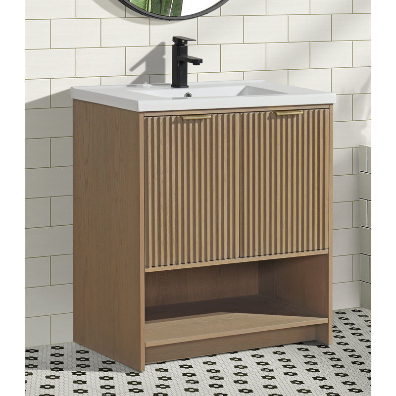 Ari Kitchen & Bath San Diego 30" Freestanding Bathroom Vanity Oak | Wayfair